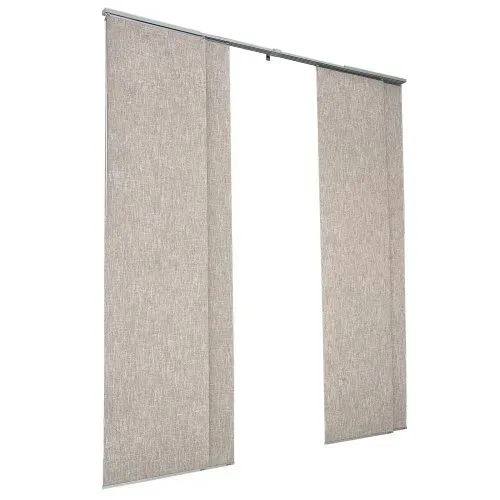 VEVOR Flächenvorhänge, ausziehbare Schiene von 116 cm bis 218 cm (B), zuschneidbare Flächenvorhänge bis 243 cm (H), Vertikale Verdunkelungs-Schiebegardinen für Schiebetüren Terrassentüren Braun – Bild 8