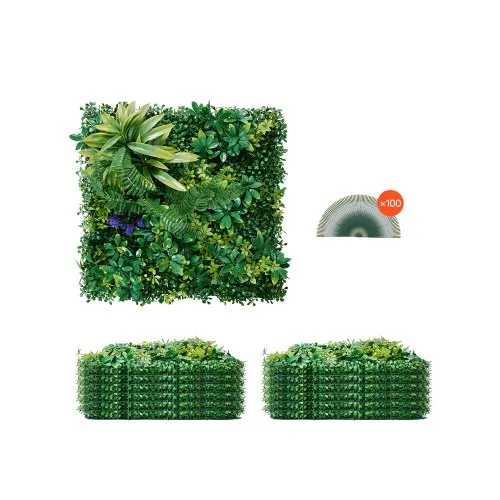 VEVOR Künstliche Hecke, 12 Stück, 500x500x50 mm, 3D-Kombination, Künstliche Pflanzenwand, grüne Dekoration & Efeu-Zaunbedeckung, Sichtschutz-Hintergrundwand, Heckenschutz für den Garten VEVOR Künstliche Hecke, 12 Stück, 500x500x50 mm, 3D-Kombination, Künstliche Pflanzenwand, grüne Dekoration & Efeu-Zaunbedeckung, Sichtschutz-Hintergrundwand, Heckenschutz für den Garten