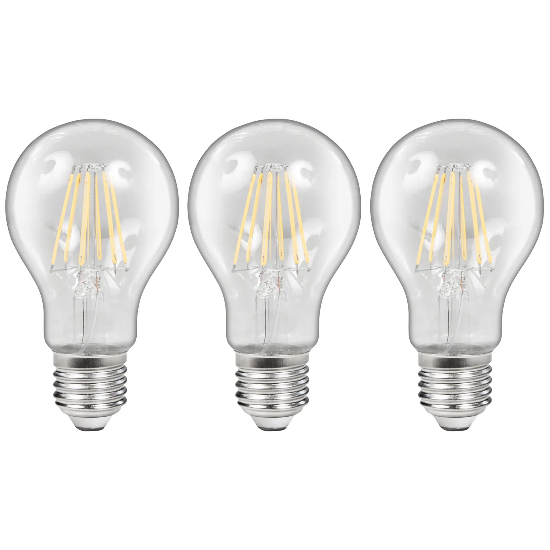 LED Filament Set McShine, 3x Glühlampe, E27, 6W, 600lm, warmweiß, klar, dimmbar LED Filament Set McShine, 3x Glühlampe, E27, 6W, 600lm, warmweiß, klar, dimmbar