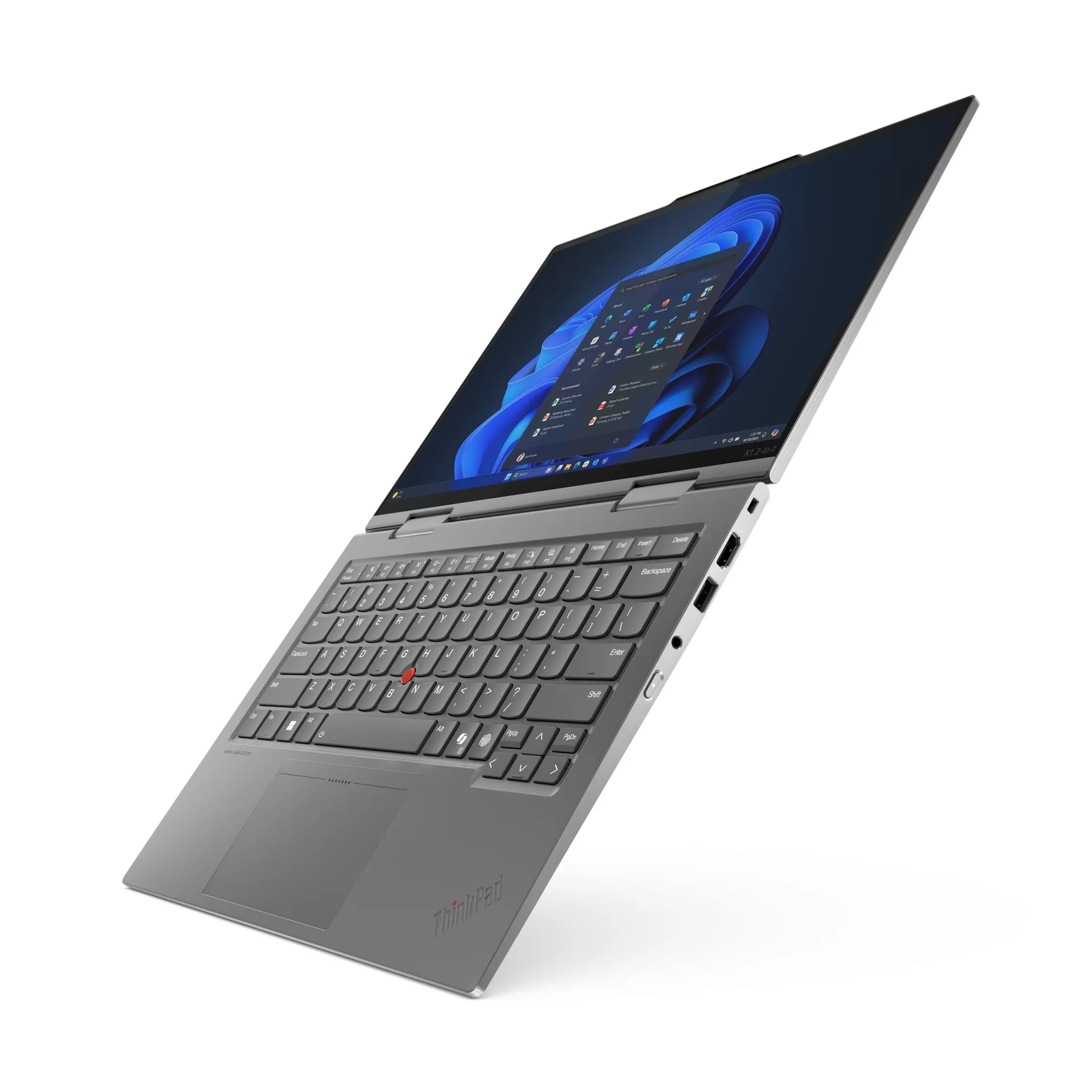 Lenovo ThinkPad X1 2-in-1 Gen 10 Aura Edition Copilot+ PC Intel Core Ultra 7 258V Hybrid (2-in-1) 35,6 cm (14") Touchscreen 2.8K 32 GB LPDDR5x-SDRAM 1 TB SSD Wi-Fi 7 (802.11be) Windows 11 Pro Deutsch Grau – Bild 4