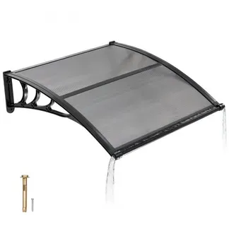 VEVOR Vordach für Haustür, 965×1017 mm, Pultbogenvordach, Überdachung mit Entwässerung & ABS-Halterung, Regen-, Schnee- & Sonnenschutz, Polycarbonat-Türdach für Veranda & Terrasse, Rauchgrau VEVOR Vordach für Haustür, 965×1017 mm, Pultbogenvordach, Überdachung mit Entwässerung & ABS-Halterung, Regen-, Schnee- & Sonnenschutz, Polycarbonat-Türdach für Veranda & Terrasse, Rauchgrau