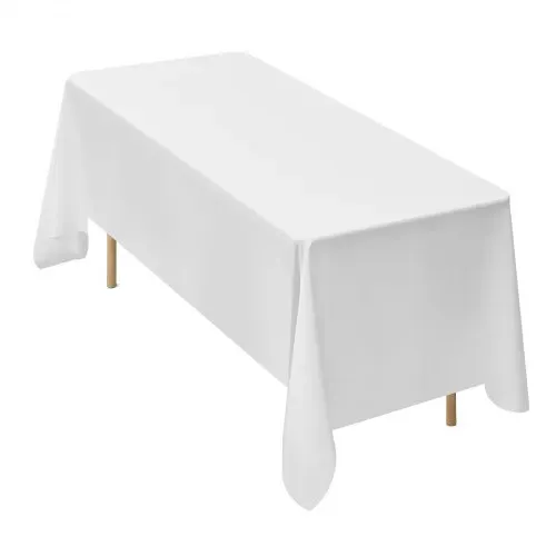 VEVOR 6 x Tischdecke Tischwäsche 1778x3048 mm, wiederverwendbarer Tischdeckenschutz, maschinenwaschbares Tischtuch aus Polyestergewebe für Partys Hochzeiten Bankette formelle Veranstaltungen, Weiß – Bild 10