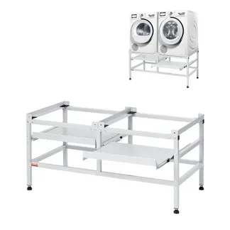 VEVOR Waschmaschinen-Untergestell, 1230x635x625 mm Podest für Waschmaschine, 267 kg Tragkraft, Waschmaschinen- & Trocknersockel mit Doppelablagen, 4 verstellbare Füße zum Anheben von Waschmaschinen VEVOR Waschmaschinen-Untergestell, 1230x635x625 mm Podest für Waschmaschine, 267 kg Tragkraft, Waschmaschinen- & Trocknersockel mit Doppelablagen, 4 verstellbare Füße zum Anheben von Waschmaschinen