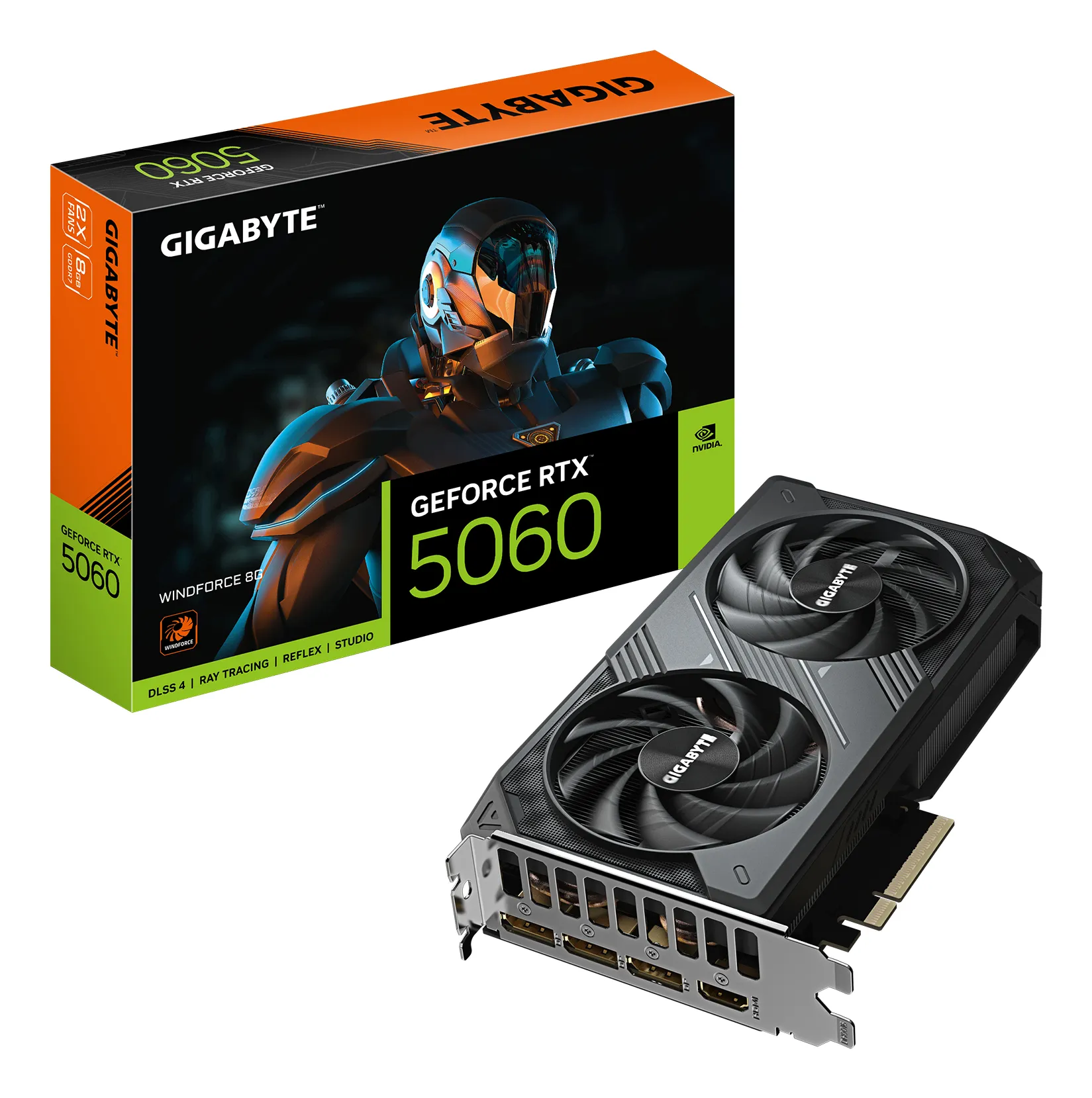 GIGABYTE GeForce RTX 5060 WINDFORCE 8G Grafikkarte – 8GB GDDR7, 128bit, PCI-E 5.0, 2497 MHz Kerntakt, 3 x DisplayPort, 1 x HDMI, GV-N5060WF2-8GD GIGABYTE GeForce RTX 5060 WINDFORCE 8G Grafikkarte – 8GB GDDR7, 128bit, PCI-E 5.0, 2497 MHz Kerntakt, 3 x DisplayPort, 1 x HDMI, GV-N5060WF2-8GD