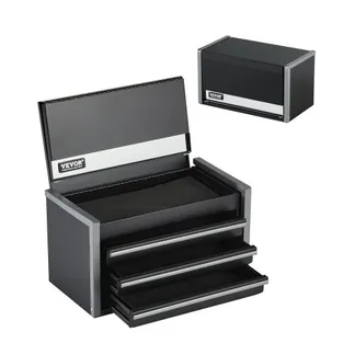 VEVOR Werkzeugkasten 218,4x118x120 mm, Werkzeugkiste mit 3 Schubladen, Werkzeugkoffer mit EVA-Einlagen und PP-Fußpolstern, robuster Stahl mit Kugellageröffnung und Pulverbeschichtung, schwarz VEVOR Werkzeugkasten 218,4x118x120 mm, Werkzeugkiste mit 3 Schubladen, Werkzeugkoffer mit EVA-Einlagen und PP-Fußpolstern, robuster Stahl mit Kugellageröffnung und Pulverbeschichtung, schwarz