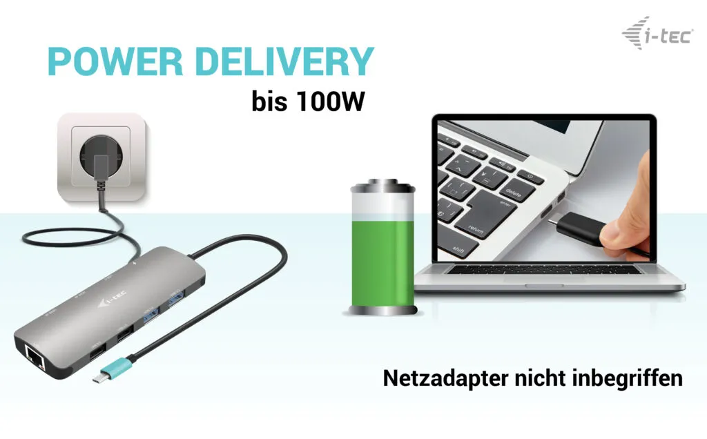 i-tec USB-C Metal Nano 2x Display Docking Station + Power Delivery 100 W – Bild 5