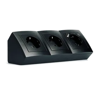 Steckdosenblock McPower “Flair“ matt schwarz, 3-fach Schutzkontakt + USB-C/USB-A Steckdosenblock McPower “Flair“ matt schwarz, 3-fach Schutzkontakt + USB-C/USB-A