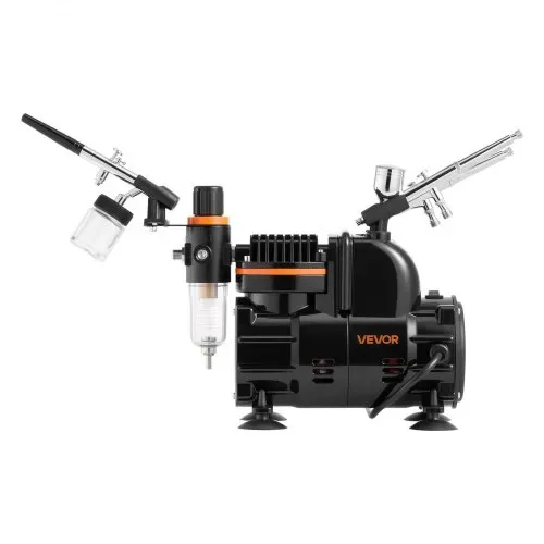 VEVOR Airbrush Set 1/6 PS mit Luftkompressor, 3 Dual Action Airbrush Pistolen mit 3 Düsen (0,3/0,3/0,35mm) & Schlauch & Acrylfarbe, für Kuchendekoration Modellmalerei Nagelkunst geräuscharm – Bild 10