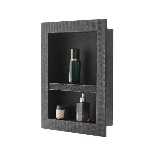VEVOR Duschnische, 10,16×40,64×50,8 cm, Wandnische mit beweglichem Trennregal, Seifen- & Shampoo-Aufbewahrungs-Organizer, rechtwinklige Ecken, schwarz für Badezimmerdusche VEVOR Duschnische, 10,16×40,64×50,8 cm, Wandnische mit beweglichem Trennregal, Seifen- & Shampoo-Aufbewahrungs-Organizer, rechtwinklige Ecken, schwarz für Badezimmerdusche