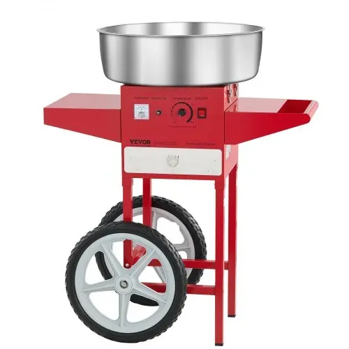 VEVOR elektrische Zuckerwattemaschine kommerzielle Zuckerwattegeräte mit Wagen (1000 W) mit 52 cm Edelstahlschüssel & Zuckerschaufel & Schublade, perfekt für Kindergeburtstage Familienfeiern Rot – Bild 9