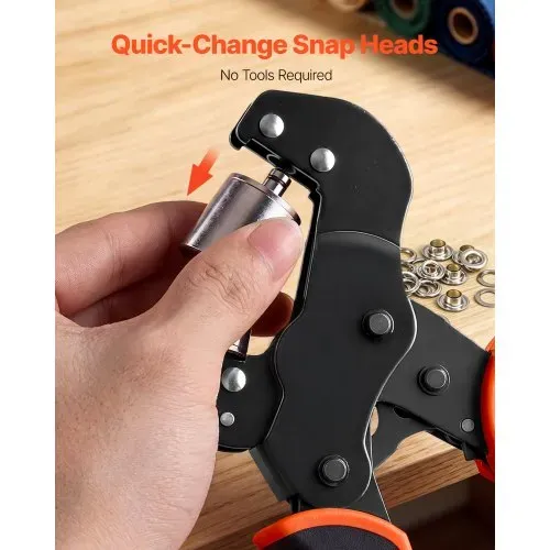 VEVOR Ösenzange Set mit 500 tlg. Ø12mm-Ösen Magnetische Ösenpresse, Ösenstanze aus Stahl mit Magnetkopf Rutschfester Griff Geeignet für Leder Planen Schuhe Bastelarbeiten & Stoff – Bild 5