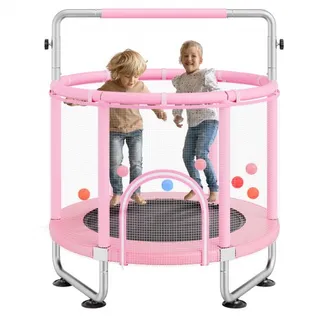 VEVOR Kindertrampolin Trampolin Mini Freizeittrampolin 147 cm für Kleinkinder einstellbar mit Sicherheitsnetz & Basketballkorb, Geburtstagsgeschenk Weihnachtsspielzeug für Kinder ab 3 Jahren Rosa VEVOR Kindertrampolin Trampolin Mini Freizeittrampolin 147 cm für Kleinkinder einstellbar mit Sicherheitsnetz & Basketballkorb, Geburtstagsgeschenk Weihnachtsspielzeug für Kinder ab 3 Jahren Rosa
