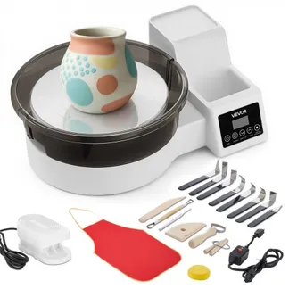 VEVOR Töpferscheibe Elektrisch 450 W, Töpferdrehmaschine 28 cm Drehteller (Aluminium), Töpfermaschine mit Fußpedal & 30–300 U/min Einstellbarer Drehzahl & PP-Gehäuse, für Anfänger DIY-Tonkunst, Weiß VEVOR Töpferscheibe Elektrisch 450 W, Töpferdrehmaschine 28 cm Drehteller (Aluminium), Töpfermaschine mit Fußpedal & 30–300 U/min Einstellbarer Drehzahl & PP-Gehäuse, für Anfänger DIY-Tonkunst, Weiß