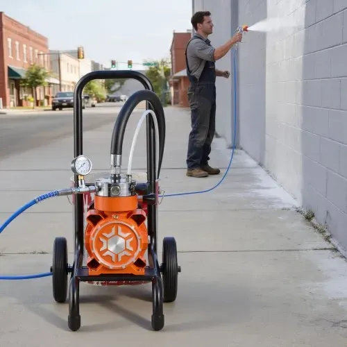VEVOR Membran-Airless-Farbspritzgerät 900 W, Rollbares Farbspritzgerät mit 15,17 MPa Hochdruck, 10 m Hochdruckschlauch, Reinigungsnadel und Bürste, für DIY-Sprüharbeiten im Innen- und Außenbereich – Bild 7