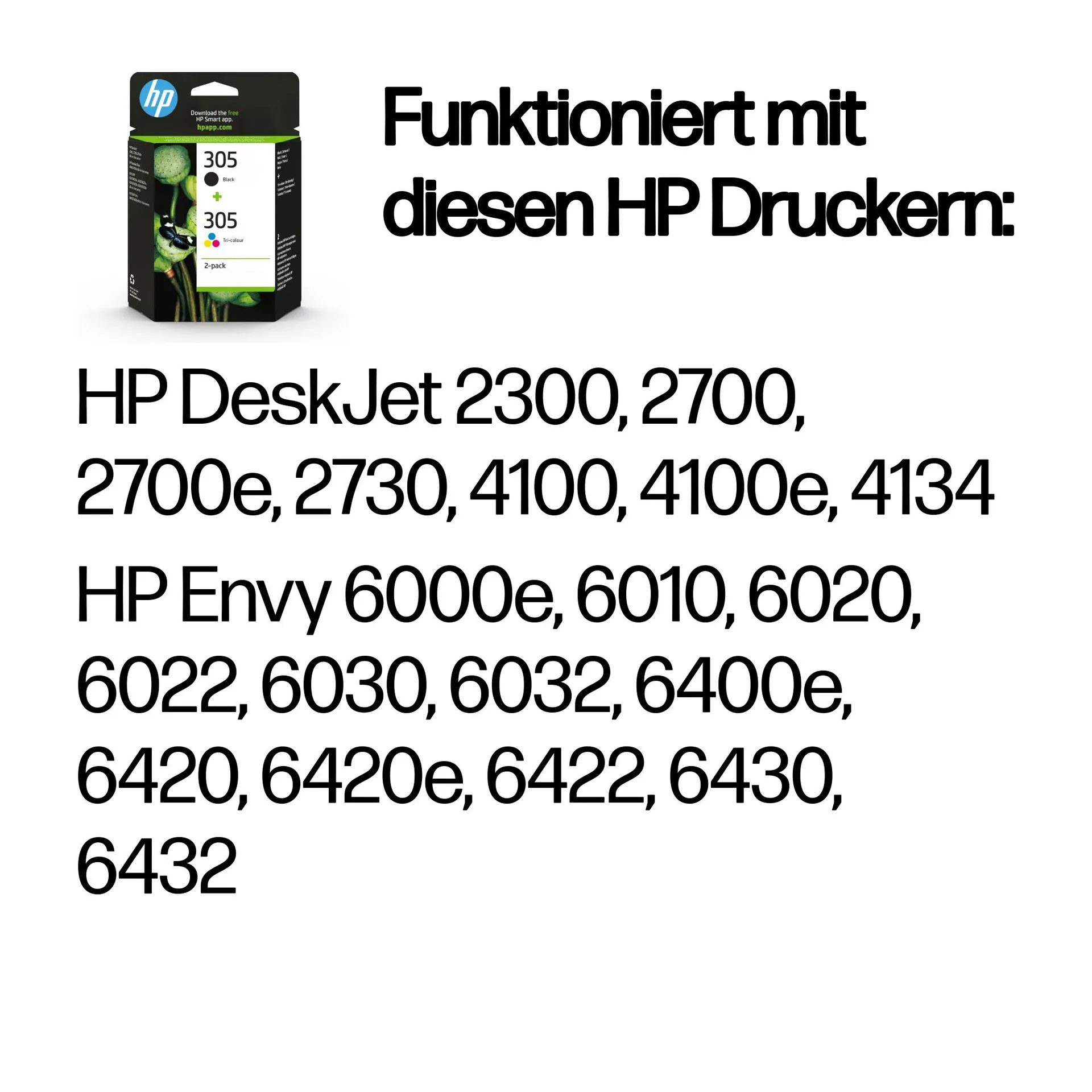 HP 305 2er-Pack Cyan/Magenta/Gelb/Schwarz Original Druckerpatrone – Bild 2