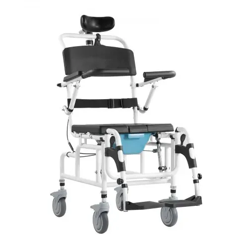 VEVOR Duschrollstuhl, 440 mm breiter Toilettenrollstuhl aus Aluminiumlegierung für Innendusche, Toilettenstuhl mit Bremse für behinderte Erwachsene, Rollstuhl mit einer Tragkraft von 136 kg – Bild 9