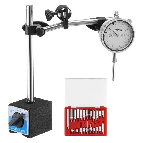 VEVOR Messuhr, Messstativ mit Doppelstangenständer & Aufbewahrungskoffer, 0,03 mm Genauigkeit, 0–25,4 mm Bereich, Messuhrhalter, nicht magnetische Zentrierstangen für die Maschineneinrichtung VEVOR Messuhr, Messstativ mit Doppelstangenständer & Aufbewahrungskoffer, 0,03 mm Genauigkeit, 0–25,4 mm Bereich, Messuhrhalter, nicht magnetische Zentrierstangen für die Maschineneinrichtung
