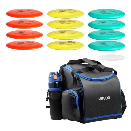 VEVOR Disgolf Set Disc Golf Scheiben (12 + 1) für Anfänger, Starter-Set, mit Putter, Mid-Range, Driver, inklusive Mini-Marker, tragbarer Rucksack, für Garten Rasen Strand und Park im Freien – Bild 10