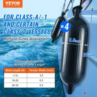 VEVOR Fender-Set 4 Aufblasbare Fenders 21,59 x 66,04 cm Bootsfender, Horizontale oder vertikale Montage, Stegfender Langfender mit 4 Nadeln & Seilen & AufbewahrungstascheHitzebeständig, UV-geschützt VEVOR Fender-Set 4 Aufblasbare Fenders 21,59 x 66,04 cm Bootsfender, Horizontale oder vertikale Montage, Stegfender Langfender mit 4 Nadeln & Seilen & AufbewahrungstascheHitzebeständig, UV-geschützt