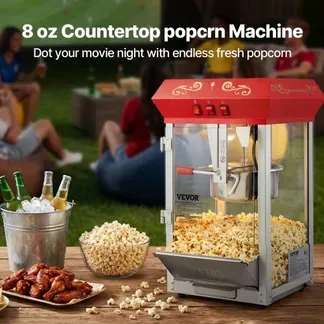 VEVOR Popcornmaschine Popcornautomat Popcorngerät 850 W, 8 oz Kessel für 48 Tassen pro Ladung, Popcornmaschine für die Arbeitsplatte mit gehärtetem Glas, inklusive 4 Schaufeln Maschine mit Kino-Stil VEVOR Popcornmaschine Popcornautomat Popcorngerät 850 W, 8 oz Kessel für 48 Tassen pro Ladung, Popcornmaschine für die Arbeitsplatte mit gehärtetem Glas, inklusive 4 Schaufeln Maschine mit Kino-Stil