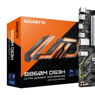 GIGABYTE B860M DS3H Mainboard – Intel Core Ultra CPUs, 5+1+2+1 Phasen VRM, bis zu 9066MHz DDR5, 1xPCIe 5.0 + 1xPCIe 4.0 M.2, 2,5 GbE LAN, USB 3.2 Gen 2 GIGABYTE B860M DS3H Mainboard – Intel Core Ultra CPUs, 5+1+2+1 Phasen VRM, bis zu 9066MHz DDR5, 1xPCIe 5.0 + 1xPCIe 4.0 M.2, 2,5 GbE LAN, USB 3.2 Gen 2