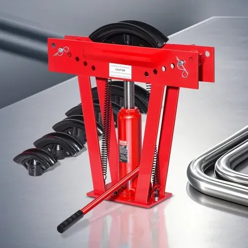 VEVOR Rohrbiegemaschine hydraulisch, 12 Tonnen Rohrbieger mit 6 Matrizen (1/2, 3/4, 1, 1-1/4, 1-1/2, 2 Zoll), 90 - 180° Rohrbiegegerät mit verstellbaren Rollen zum Biegen verschiedener Metallarten – Bild 7
