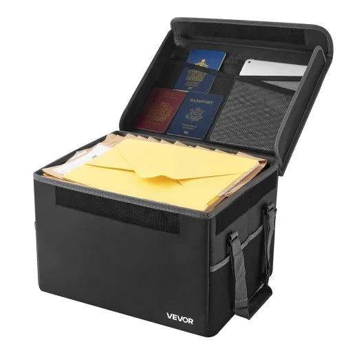 VEVOR feuerfeste Dokumentenbox Dokumententasche, 1000 °C wärmeisolierte, wasserfeste Dokumentenaufbewahrungsbox, tragbare & faltbare Aktentasche für Reisepässe wichtige Dokumente Akten (schwarz) VEVOR feuerfeste Dokumentenbox Dokumententasche, 1000 °C wärmeisolierte, wasserfeste Dokumentenaufbewahrungsbox, tragbare & faltbare Aktentasche für Reisepässe wichtige Dokumente Akten (schwarz)