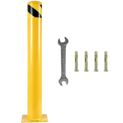 VEVOR Zwei 122 cm Parkplatz-Sicherheitspoller Parkschrankenpfosten, 20 x 20 cm Parkbarriere Parkpfosten, Parkpfosten Verkehrsstraßenröhre Stange, Geeignet für Innen- und Außenbereiche, Parkplätze – Bild 8