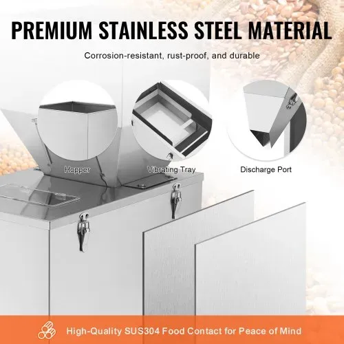 VEVOR Partikelfüllmaschine, 0,022–2,2 lbs/10–1000 g, automatische Füllmaschine mit Fußpedal, Wiegefüllmaschine aus Edelstahl, Wiegefüllmaschine für Bohnen, Samen, Körner, Tee, Granulatverpackung – Bild 5