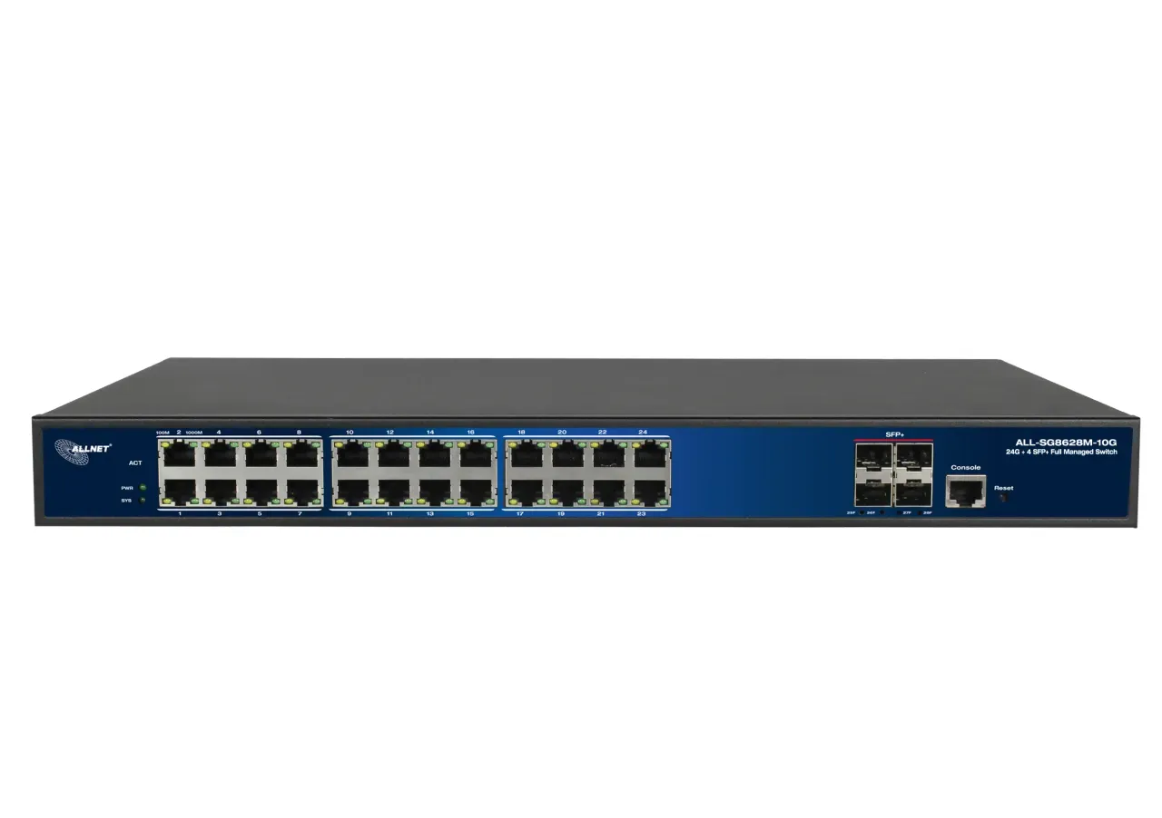 ALLNET Switch full managed Layer2+ 28 Port • 24x GbE • 4x SFP+ • 19" • JSON API • ALL-SG8628MJ-10G – Bild 2