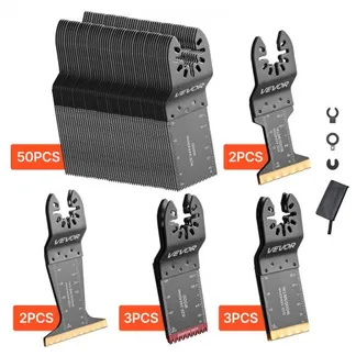VEVOR 60 Stk. Multitool Sägeblätter, Oszillierwerkzeug Zubehör mit 5 Typen Sägeblättern, Oszillierende Sägeblätter für Holz Kunststoff Metall, Multitool Zubehör für Makita Bosch Dewalt Craftsman Fein VEVOR 60 Stk. Multitool Sägeblätter, Oszillierwerkzeug Zubehör mit 5 Typen Sägeblättern, Oszillierende Sägeblätter für Holz Kunststoff Metall, Multitool Zubehör für Makita Bosch Dewalt Craftsman Fein