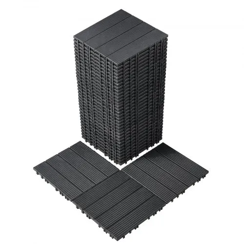 VEVOR Terrassenfliesen, 36er-Set, Balkonfliesen 30 x 30 cm, Klickfliesen, wasserdichter Kunststoff-Bodenbelag für den Außenbereich, Terrassenbodenbelag für Veranda, Pool, Balkon, Hinterhof, Dunkelgrau VEVOR Terrassenfliesen, 36er-Set, Balkonfliesen 30 x 30 cm, Klickfliesen, wasserdichter Kunststoff-Bodenbelag für den Außenbereich, Terrassenbodenbelag für Veranda, Pool, Balkon, Hinterhof, Dunkelgrau