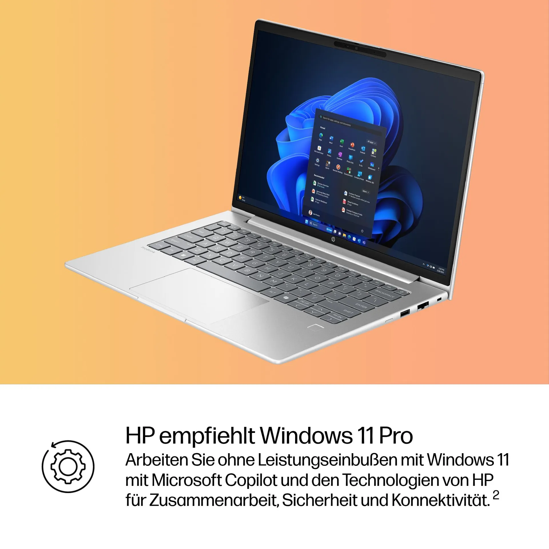 HP ProBook 4 G1i AI Intel Core Ultra 7 255U Laptop 35,6 cm (14") WUXGA 32 GB DDR5-SDRAM 1 TB SSD Wi-Fi 7 (802.11be) Windows 11 Pro AI PC Silber – Bild 6