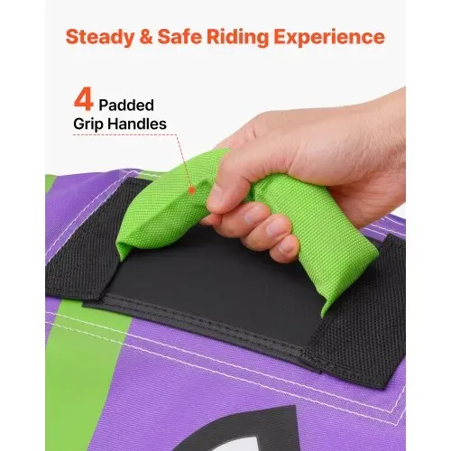 VEVOR Towable Tube für Boote, Wassersport-Schleppreifen für 2 Personen, bis 154 kg Tragfähigkeit, mit Antirutschpolstern, Nylonhülle, Gepolsterten Griffen und Sicherheitsventil, für Seen, Flüsse, Lila – Bild 4