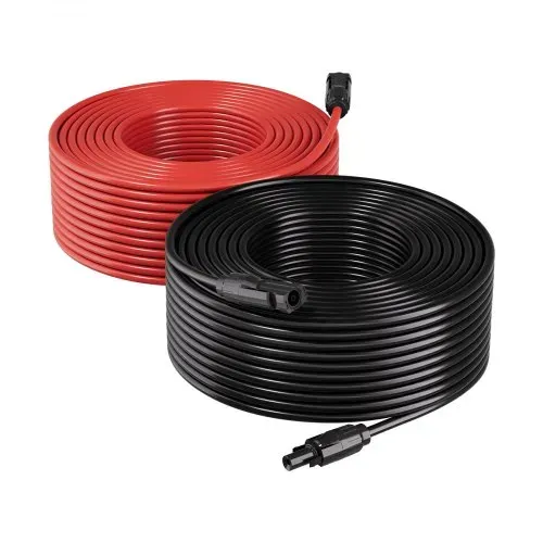 VEVOR Solarkabel Verlängerung 19,9 m Schwarz & 19,9 m Rot, 10 AWG, Solarverlängerungskabel mit MC4 Steckern, IP67 Wasserdichtes Verzinntes Kupferkabel, Solarleitung für Photovoltaikanlagen – Bild 8