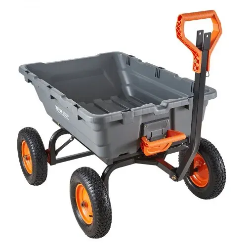 VEVOR Gartenwagen 680 kg, Transportwagen mit Kippfunktion, Handwagen mit Verstellbarem Griff, Drehlagern, Handkarre, Bollerwagen, Bastelwagen, Kippwagen für Pflanzen, Erde, Erntegut – Bild 8