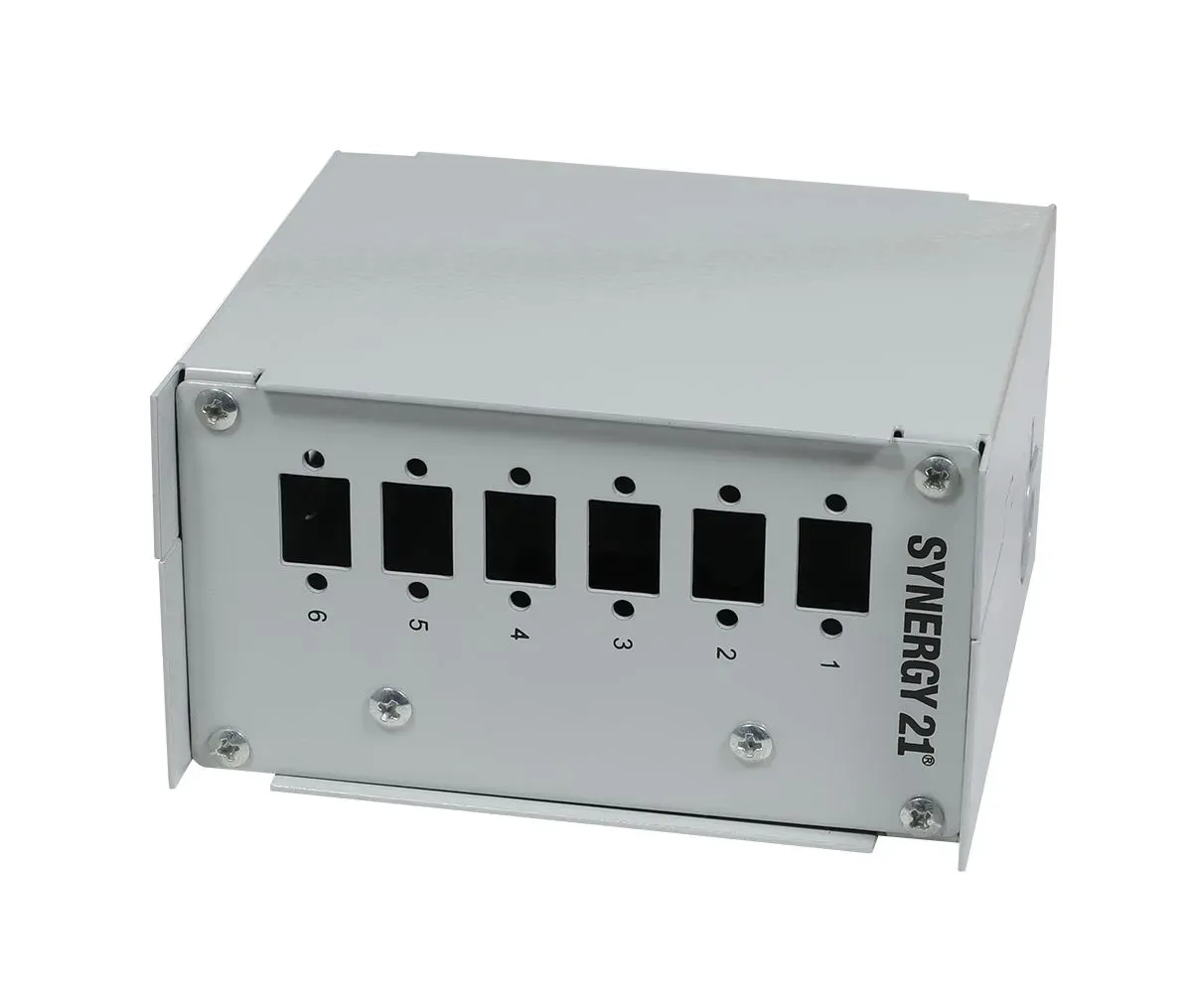 LWL-Patchpanel für Hutschiene(DIN), 6xLC-Duplex/SC-Simplex-Buchsen, ohne Kupplungen, Lichtgrau, Synergy 21, LWL-Patchpanel für Hutschiene(DIN), 6xLC-Duplex/SC-Simplex-Buchsen, ohne Kupplungen, Lichtgrau, Synergy 21,