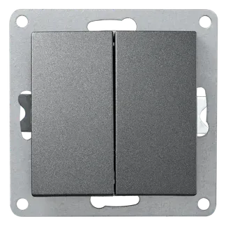 Wechselschalter McPower “Flair“ 2-fach, 250V~/10A, UP, anthrazit Wechselschalter McPower “Flair“ 2-fach, 250V~/10A, UP, anthrazit