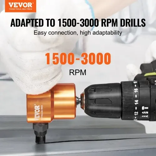VEVOR Blechscherenaufsatz Metallscherenaufsatz 1,6 mm, 1500–3000 U/min Blechschere Bohrer Schlagschrauber Aufsatz, Universal Einsetzbar Schwarz Metallscherenaufsatz Schlagfertig Bohrmaschine Orange VEVOR Blechscherenaufsatz Metallscherenaufsatz 1,6 mm, 1500–3000 U/min Blechschere Bohrer Schlagschrauber Aufsatz, Universal Einsetzbar Schwarz Metallscherenaufsatz Schlagfertig Bohrmaschine Orange