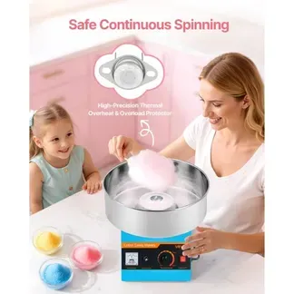 VEVOR Zuckerwattemaschine 1000 W elektrische Zuckerwattegeräte mit 38 cm Edelstahlschüssel & Zuckerlöffel, macht Zuckerwatten für Geburtstage zu Hause Familienfeiern, Zuckerwatte-Maker Blau VEVOR Zuckerwattemaschine 1000 W elektrische Zuckerwattegeräte mit 38 cm Edelstahlschüssel & Zuckerlöffel, macht Zuckerwatten für Geburtstage zu Hause Familienfeiern, Zuckerwatte-Maker Blau