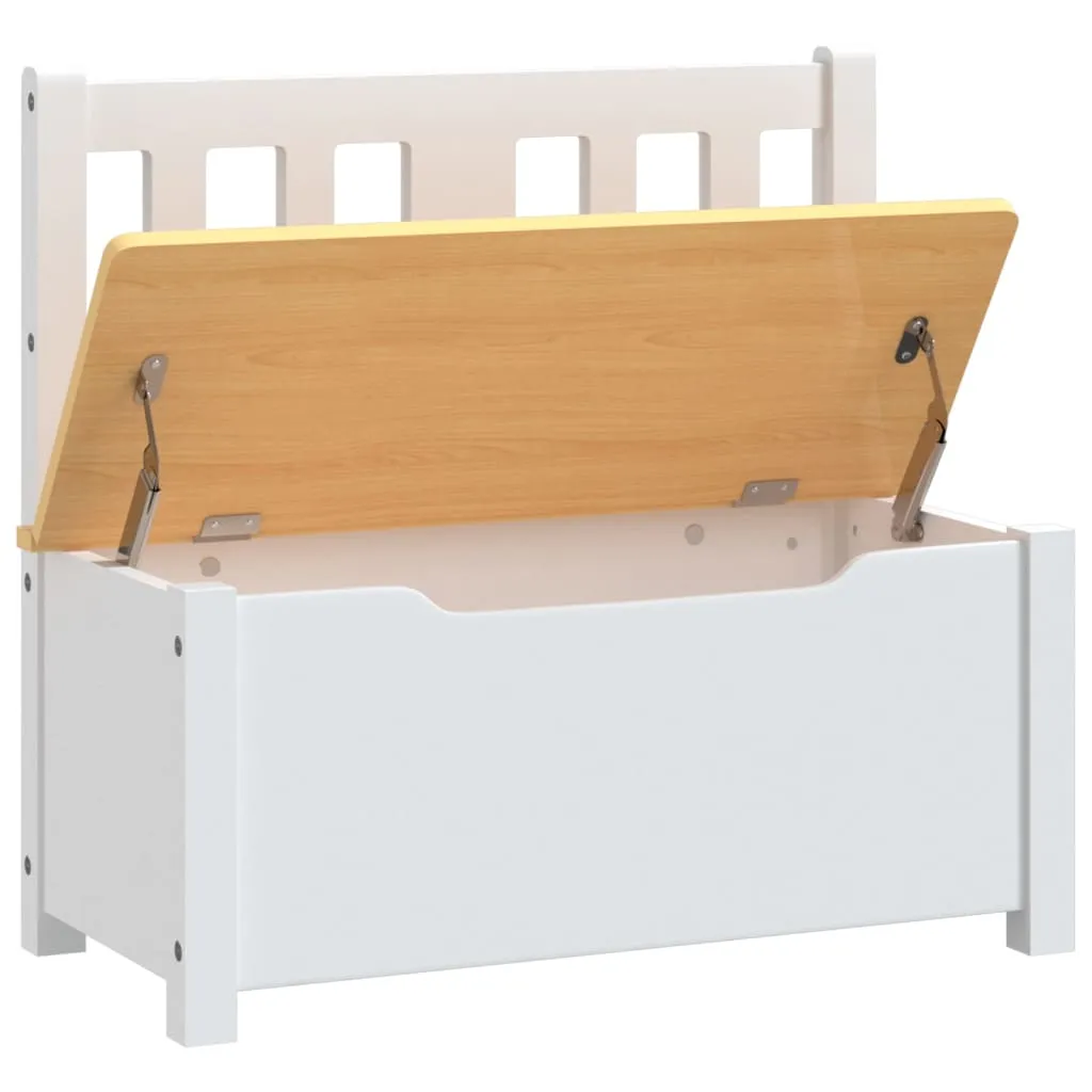 vidaXL Kinderbank mit Stauraum Weiß und Beige 60x30x55 cm MDF – Bild 6
