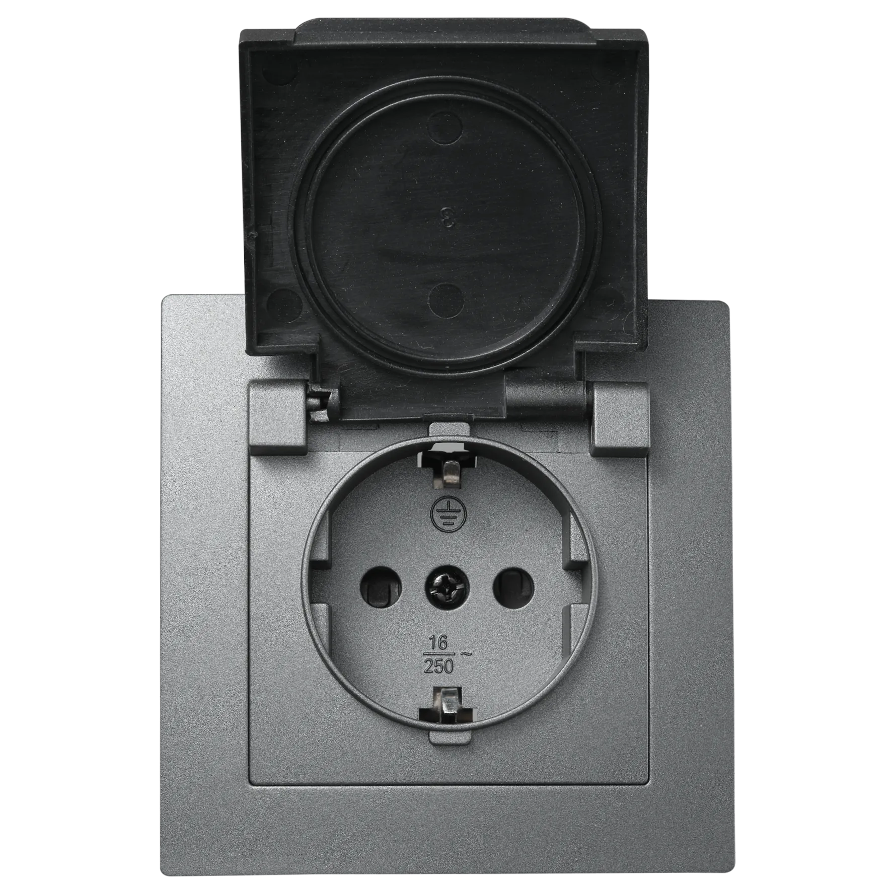 Schutzkontakt-Steckdose McPower ''Flair'', 250V~/16A, UP, IP44, anthrazit – Bild 2