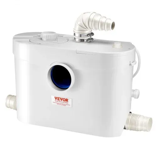 VEVOR Hebeanlage, 900 W, 180 L/min Durchfluss, 12 m Förderhöhe, Abwasserhebeanlage mit 4 Wassereinlässen, Schmutzwasserpumpe für Toilette, Keller, Dusche, Waschbecken, Waschküche, Badewanne – Bild 8