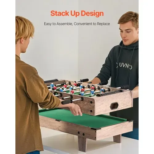 VEVOR 4 in 1 Kombi-Spieltisch-Set Airhockey-Tisch (81 cm), Multi-Kombinationstisch mit Pool-Billard & Hockey & Tischfußball & Pingpong & Pushern & Pucks, für Kinder Familienspielzimmer Büro – Bild 3