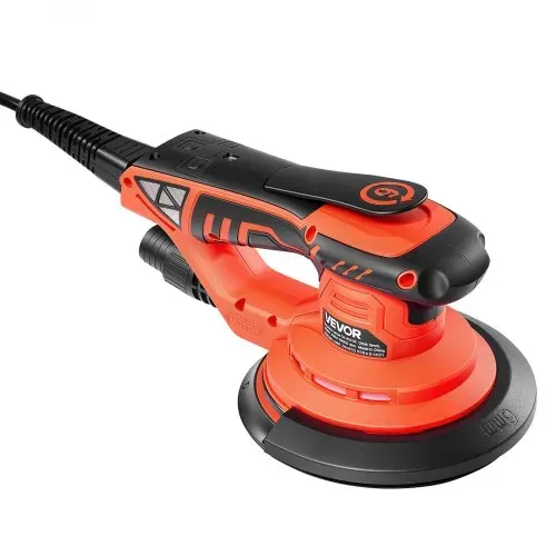 VEVOR 400W Exzenterschleifer 152mm Bürstenloses Schleifgerät Holzschleifer, 4000-10000U/min, 7 Stufige Drehzahlregelung, 10 Schleifpapiere, Staubbeutel, 4m Netzkabel, Handschleifer für Holzbearbeitung – Bild 8