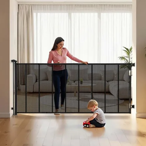 VEVOR einziehbares Babygitter Hundegitter ausziehbar auf 515 cm Breite / 99 cm Höhe, Haustiergitter mit verstärkten Fiberglasstreifen, Schutzgitter aus Netzgewebe für Terrassen Türen Garagen VEVOR einziehbares Babygitter Hundegitter ausziehbar auf 515 cm Breite / 99 cm Höhe, Haustiergitter mit verstärkten Fiberglasstreifen, Schutzgitter aus Netzgewebe für Terrassen Türen Garagen