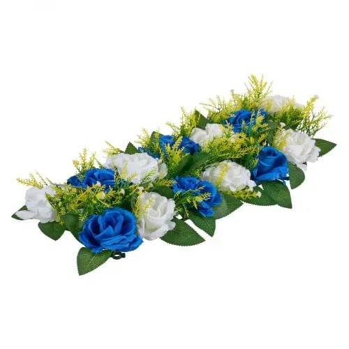 VEVOR Kunstblumen, 10 Stück, 500x220x120 mm, Blumenkugeln, Tischdekoration für Hochzeiten, Kunstrosen-Arrangements für Hochzeitsmittelstücke, Heimdekoration, blaue und weiße Rosen – Bild 10