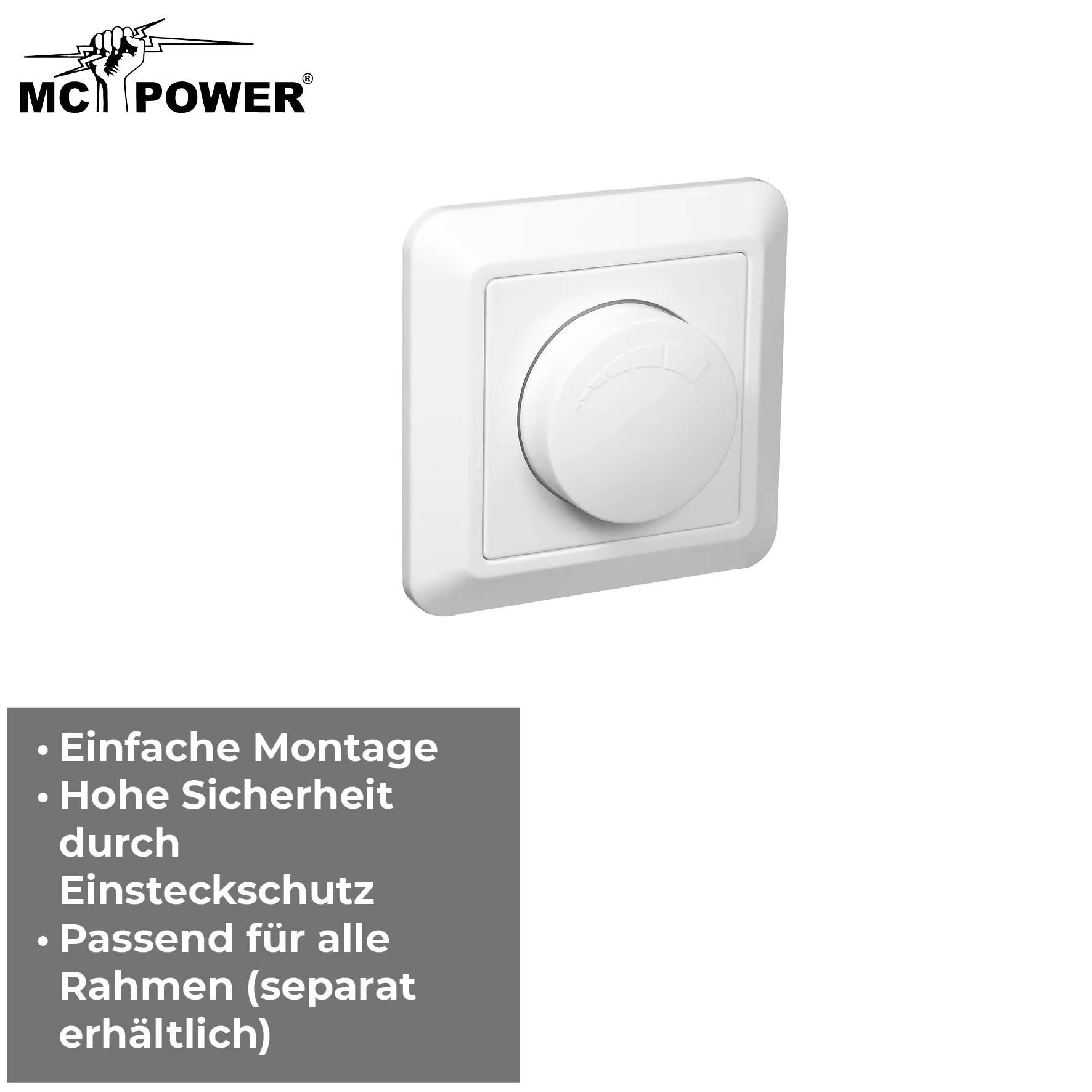 LED-Dimmer für elektronische Trafos McPower ''Cup'' 250V/300W, UP, Memory-Funktion – Bild 4