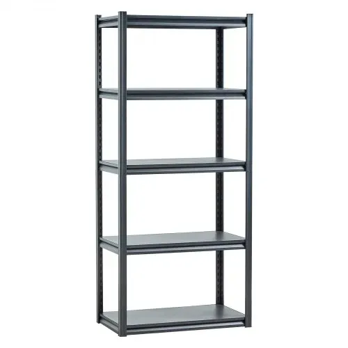 VEVOR Lagerregal, 907 kg, Steckregal, Kellerregal, robustes verstellbares Metall-Schwerlastregal, 5 Ebenen, 457,2x812,8x1828,8 mm, Werkstattregal, für Küche, Werkstatt, Keller, Lager, schwarz – Bild 8