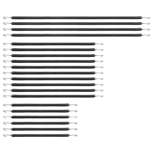 VEVOR 20-teiliges flaches Bungee-Seil, 20 mm robuste Bungee-Gurte mit S-Haken aus Stahl, inkl. 15″, 21″, 36″, elastisches Bungee-Seil für Fracht, Planen, LKWs und Zelt, schwarz VEVOR 20-teiliges flaches Bungee-Seil, 20 mm robuste Bungee-Gurte mit S-Haken aus Stahl, inkl. 15″, 21″, 36″, elastisches Bungee-Seil für Fracht, Planen, LKWs und Zelt, schwarz